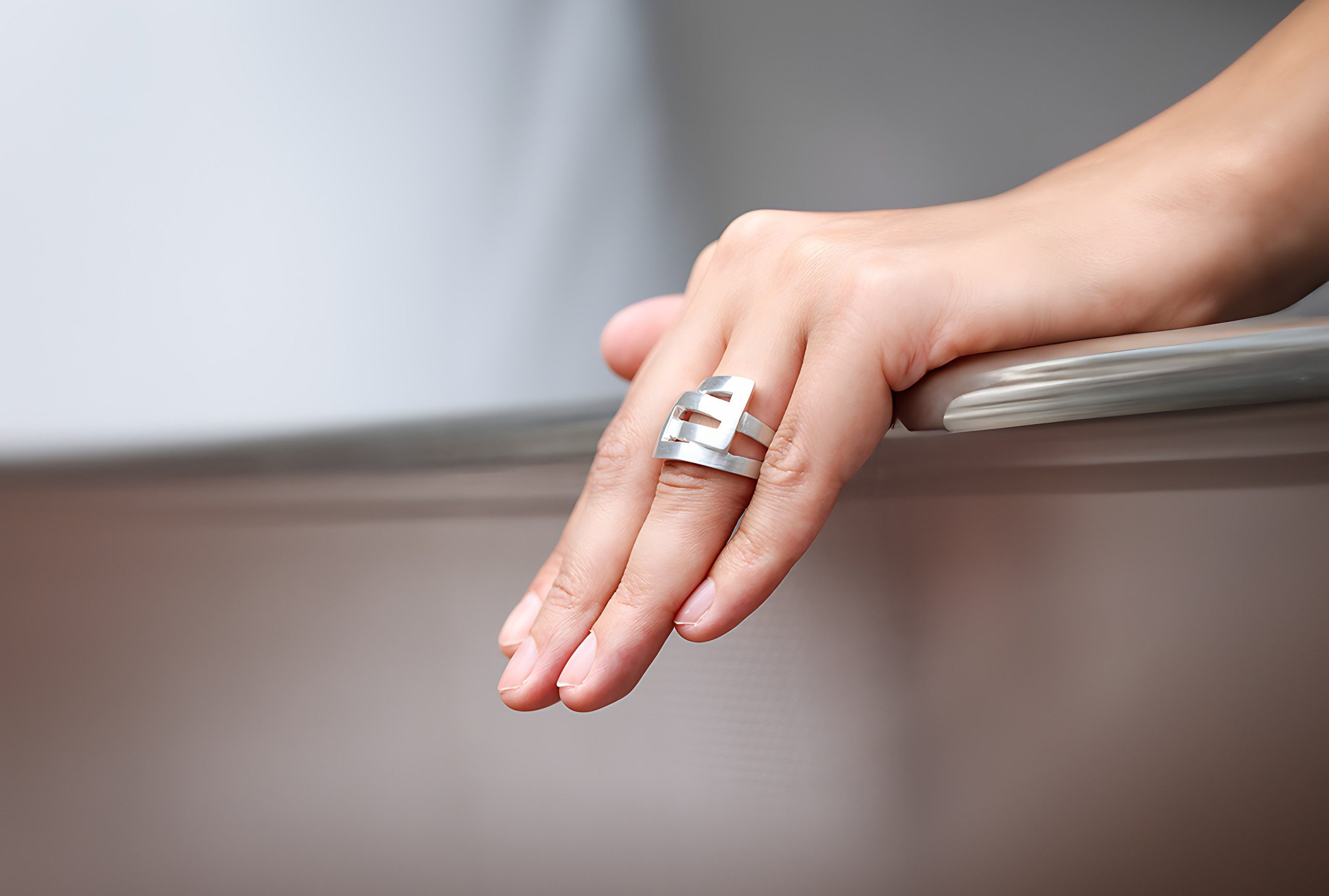 SILBERMOOS Silberring XL Ring "Ineinander umschlungen", 925 Sterling Silber
