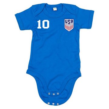 Blondie & Brownie Strampler USA Kinder Baby Vereinigte Staaten Sport Trikot Fußball WM Copa