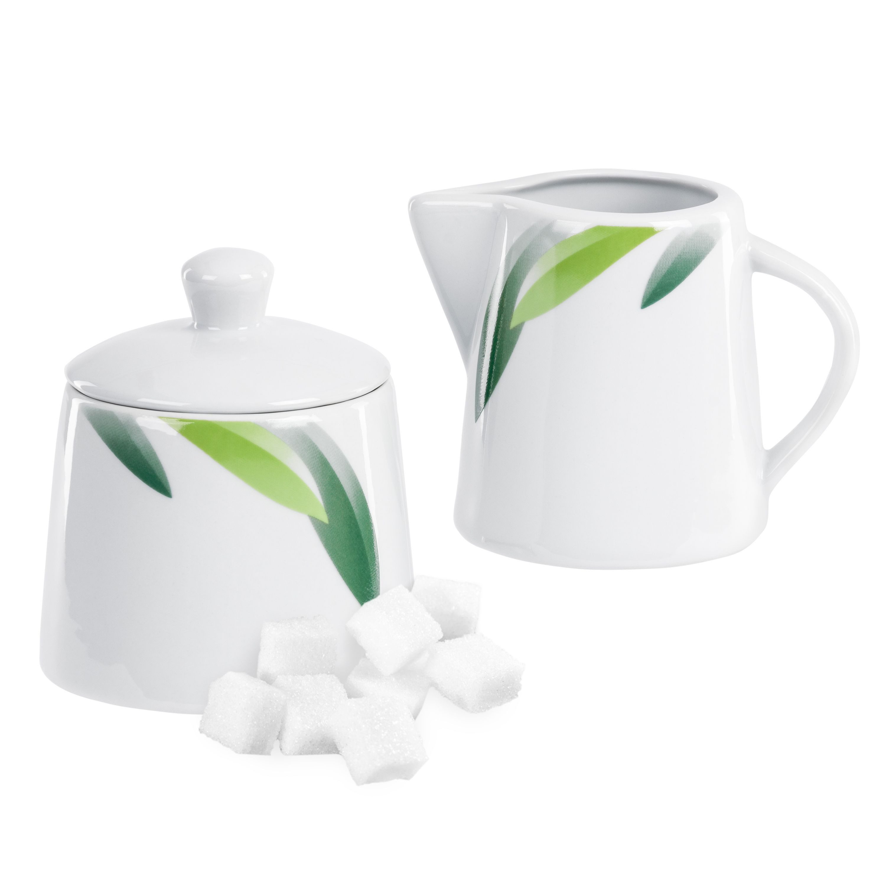 van Well Milch- und Zuckerset Kaffeeergänzungsset Milchkännchen & Zuckerdose Siena, Porzellan