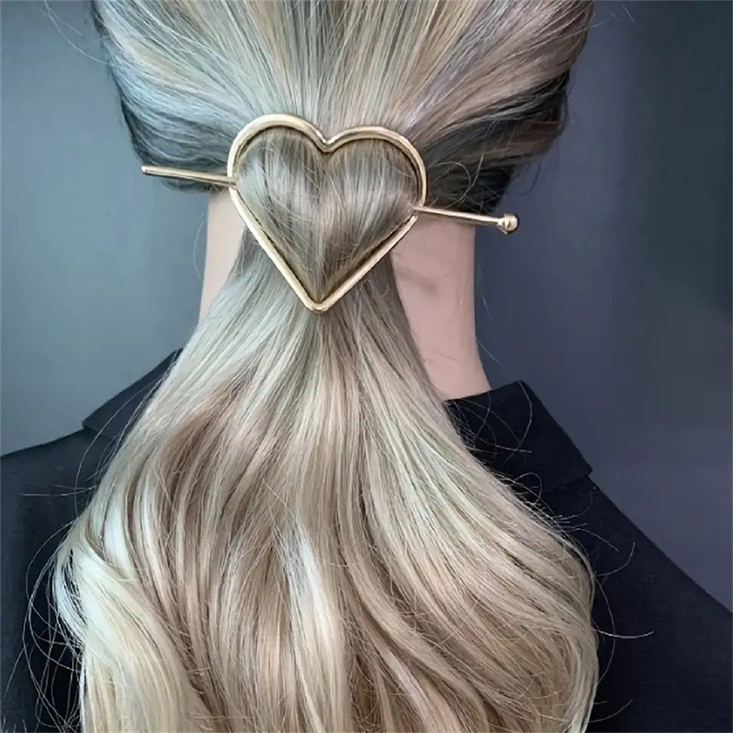 DAYUT eleganter Haarclip in Einfache 1-tlg. Haarspange Herzform, Damen-Haarschmuck,