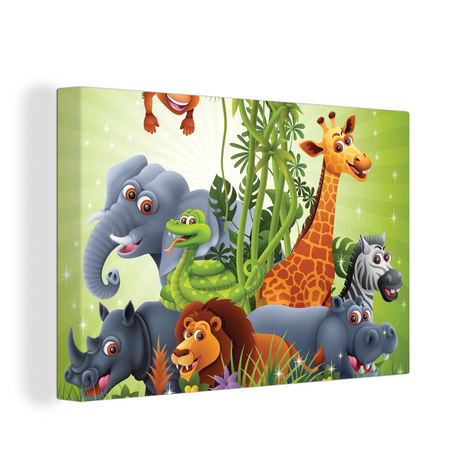 OneMillionCanvasses® Leinwandbild Dschungeltiere - Pflanzen - günstig online kaufen