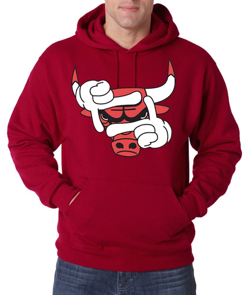 Kapuzenpullover Designz Hoodie modischem Youth Pullover Herren Bulls Rot mit Print