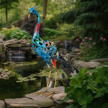 etc-shop LED Dekofigur, LED-Leuchtmittel fest verbaut, Solarlampe Pfau Solarleuchte für Außen Deko Figuren