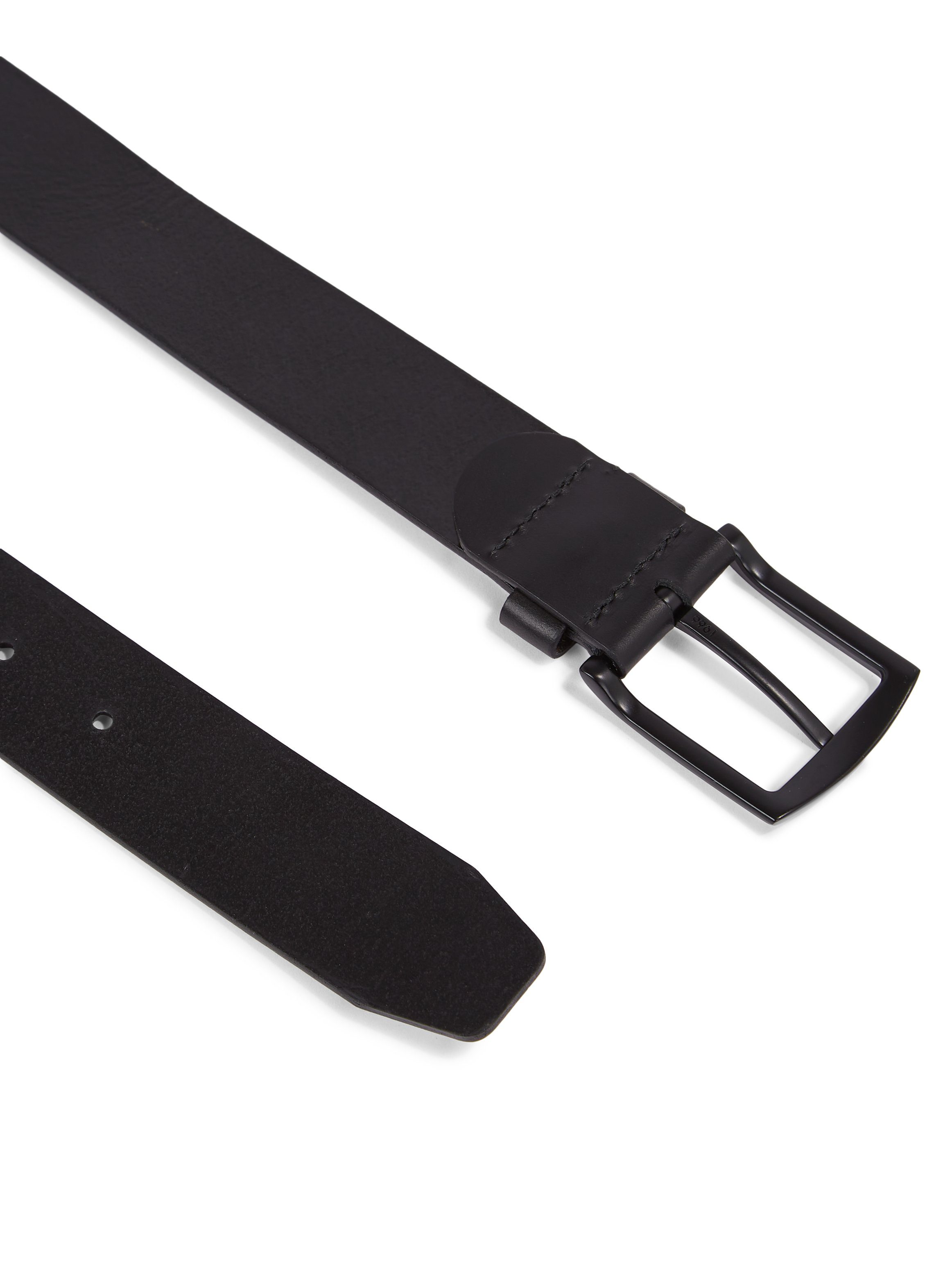 Tommy Hilfiger Ledergürtel Denton Matte 3,5 cm breit mit mattschwarzer Schnalle