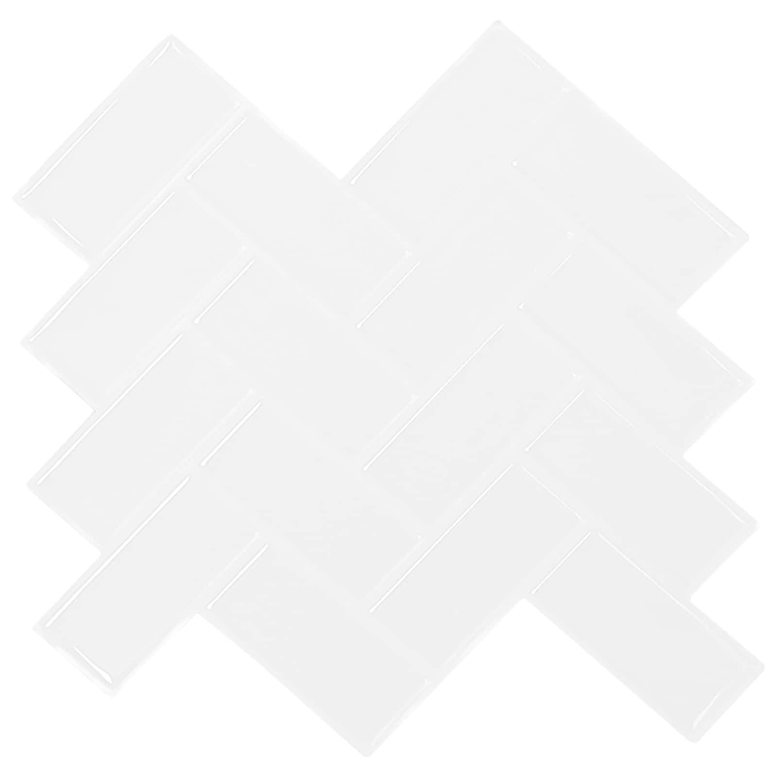 vidaXL Sticker Fischgrätenfliese 10 Stk. Weiß 30 x 30 cm Polyurethan und PET, (10-tlg)