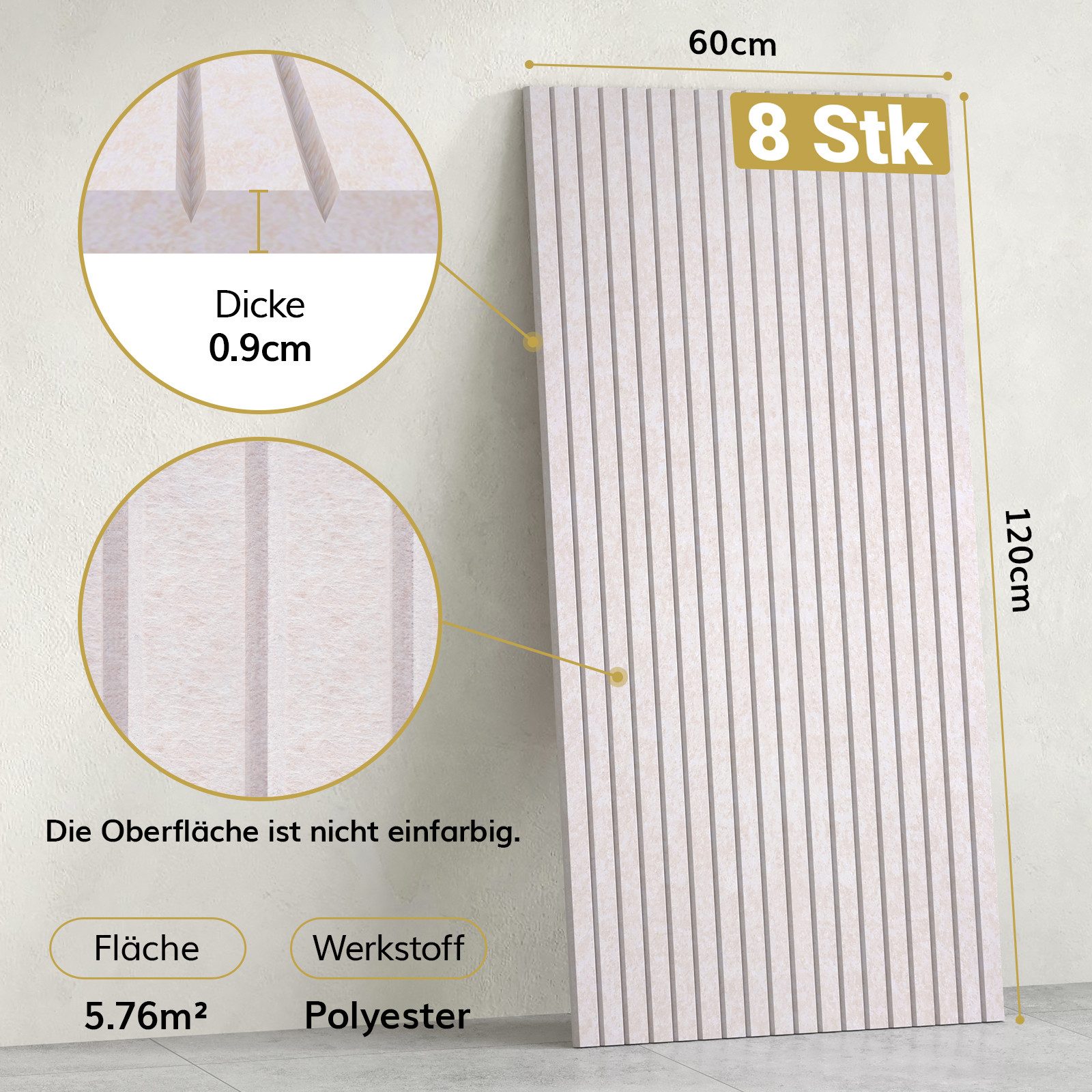 TONOR Schallschutzpaneel Akustikpaneele selbstklebend, 120x60x0.9 cm Schallschutz wand, (8-tlg)