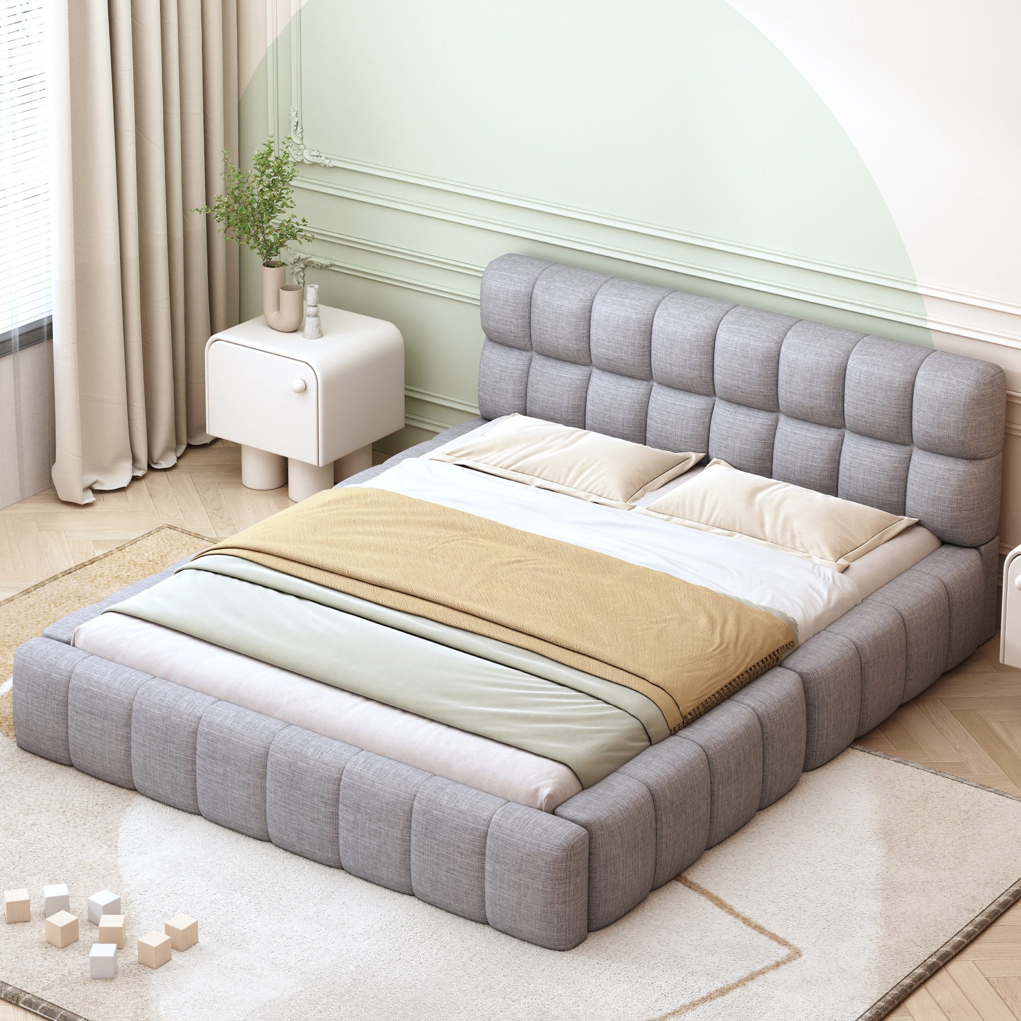 HAUSS SPOLE Polsterbett 140x200cm mit Rückenlehne, günstig online kaufen