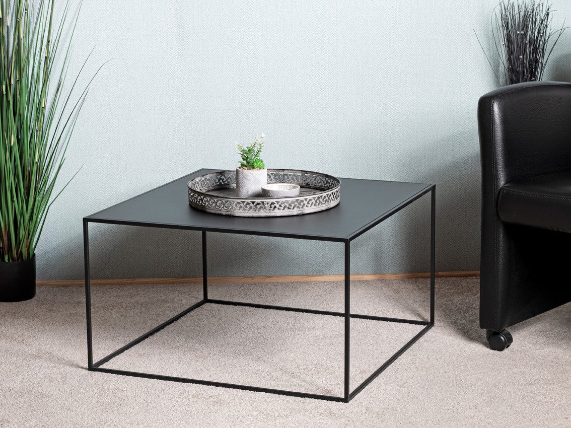 HAKU Beistelltisch Beistelltisch schwarz - Sofatisch Metall - B 70 x H 40 x T 70 cm (1 Stück), Beistelltisch aus Metall