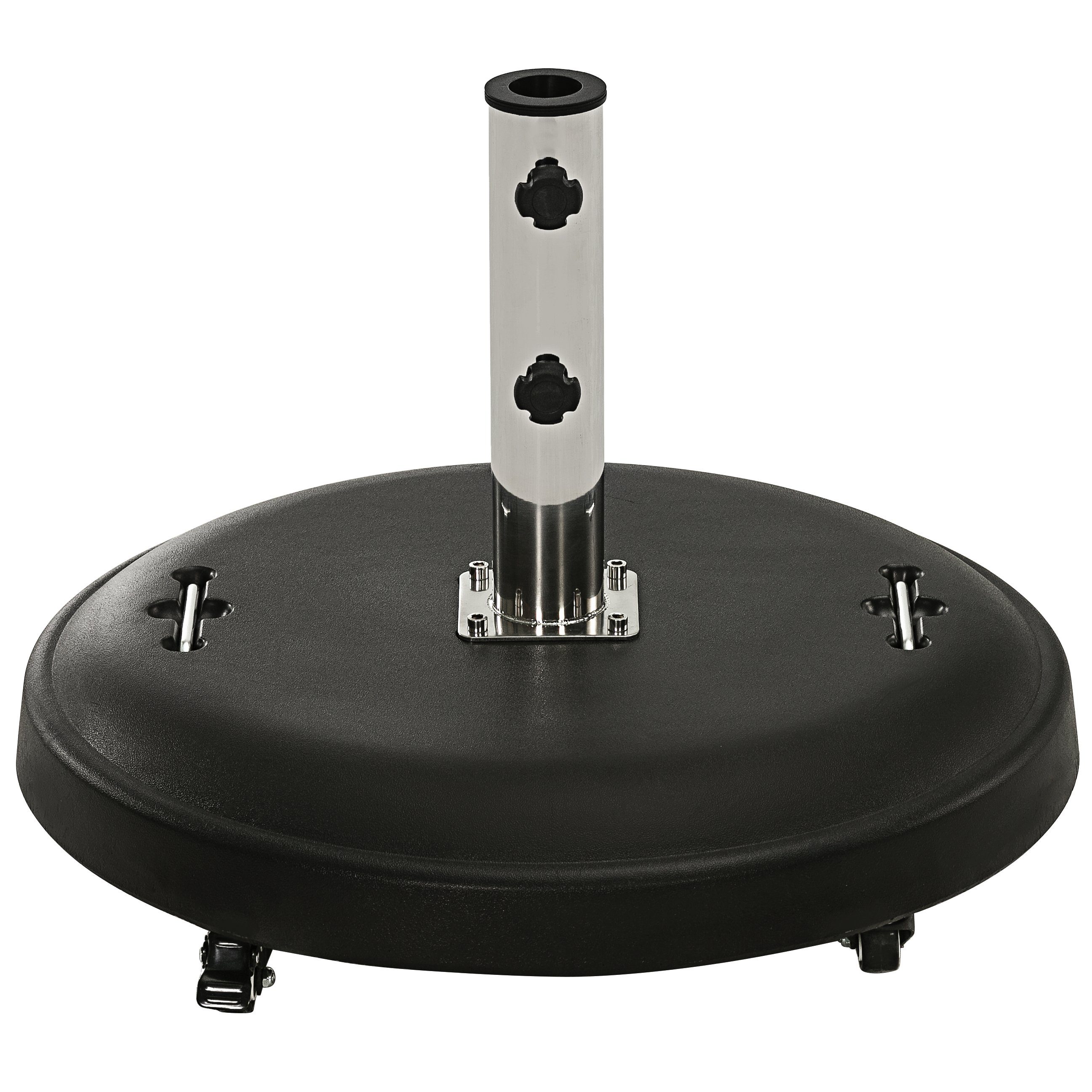 Dehner Schirmständer Rund rollbar 50 kg, Ø 60cm, Beton/Stahl, moderner