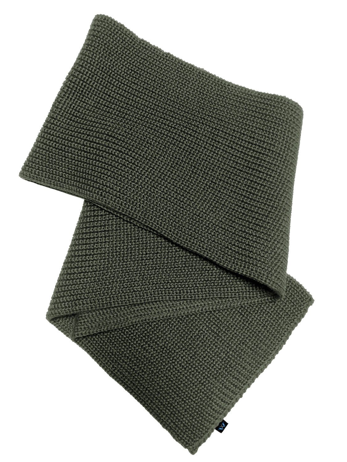 Blauer Peter Strickschal, aus Schurwolle in Perlfang-Optik