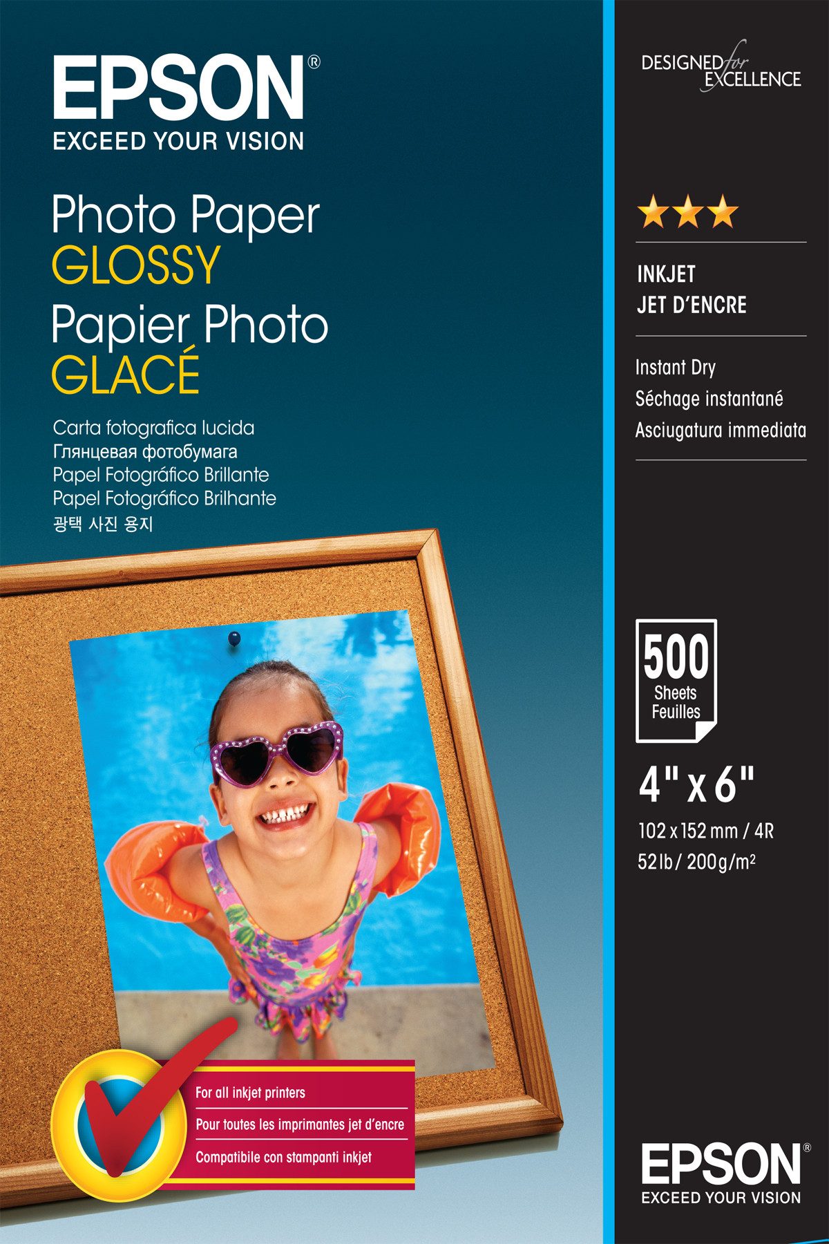 Epson Fotopapier glänzend C13S042549 (10x15cm-500Blatt) Tintenpatrone