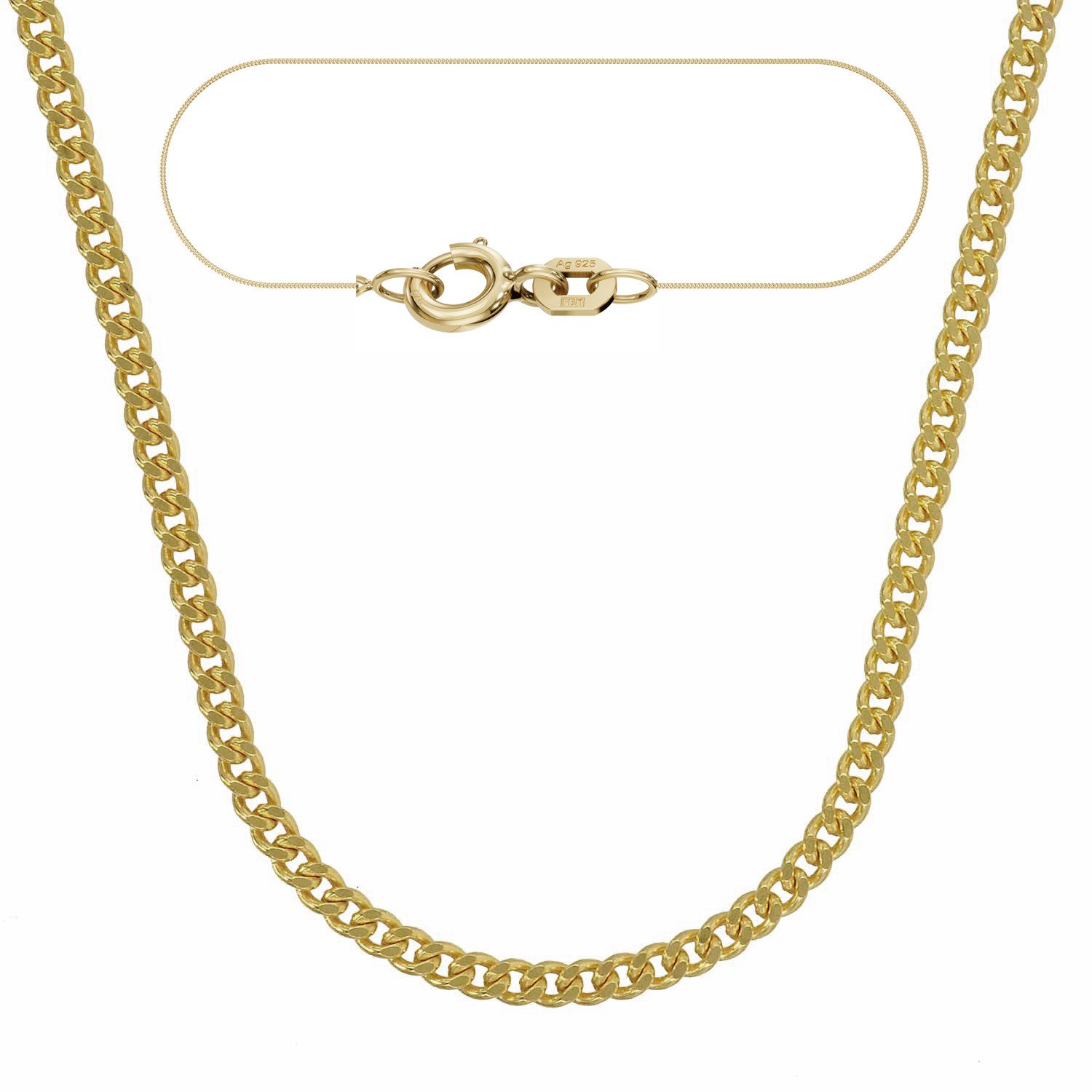 HOPLO Panzerkette Vergoldete Panzerkette Halskette 1,7 mm 36 cm 925 Silber günstig online kaufen