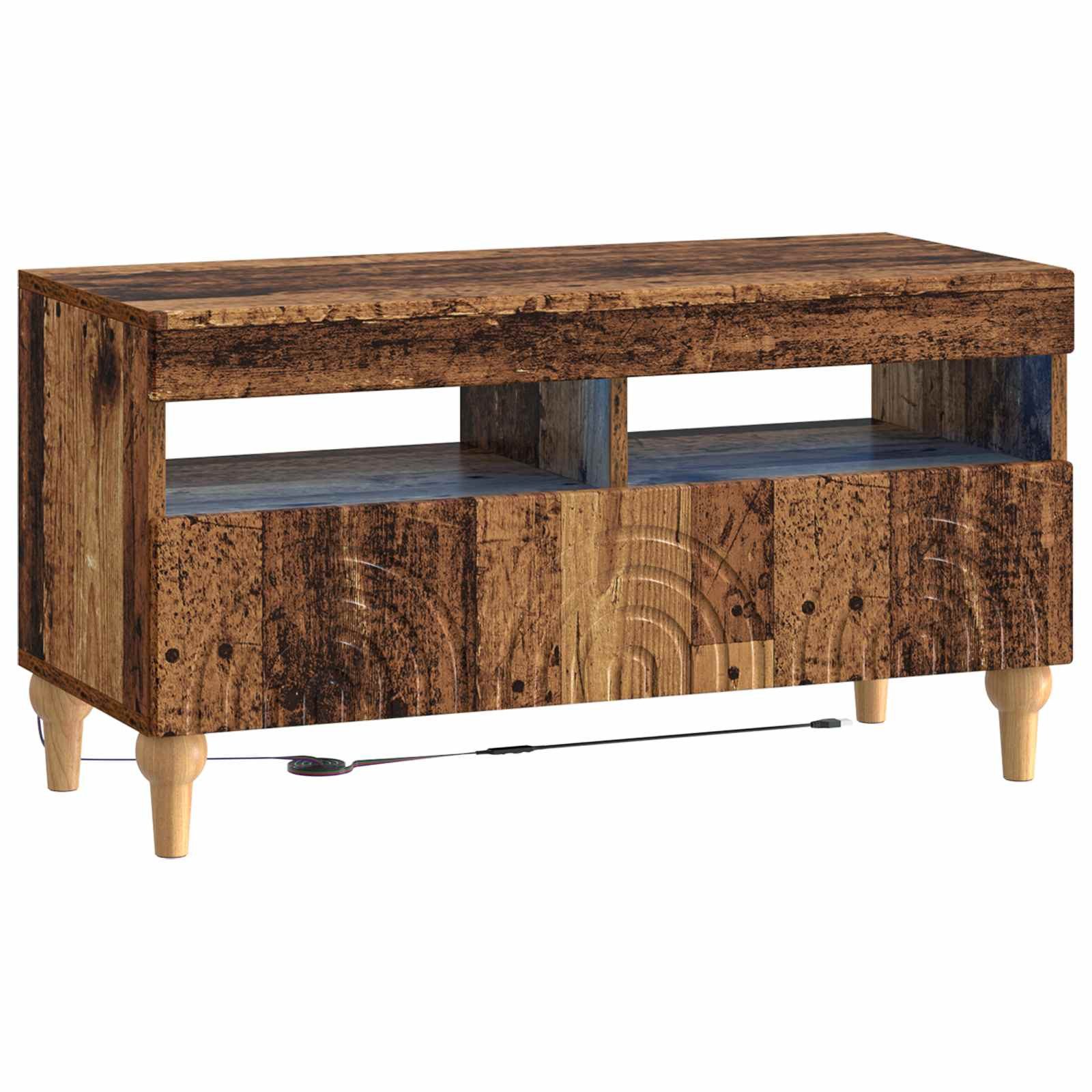 vidaXL TV-Schrank 3-teiliges LED TV Regal Altholz Holzwerkstoff