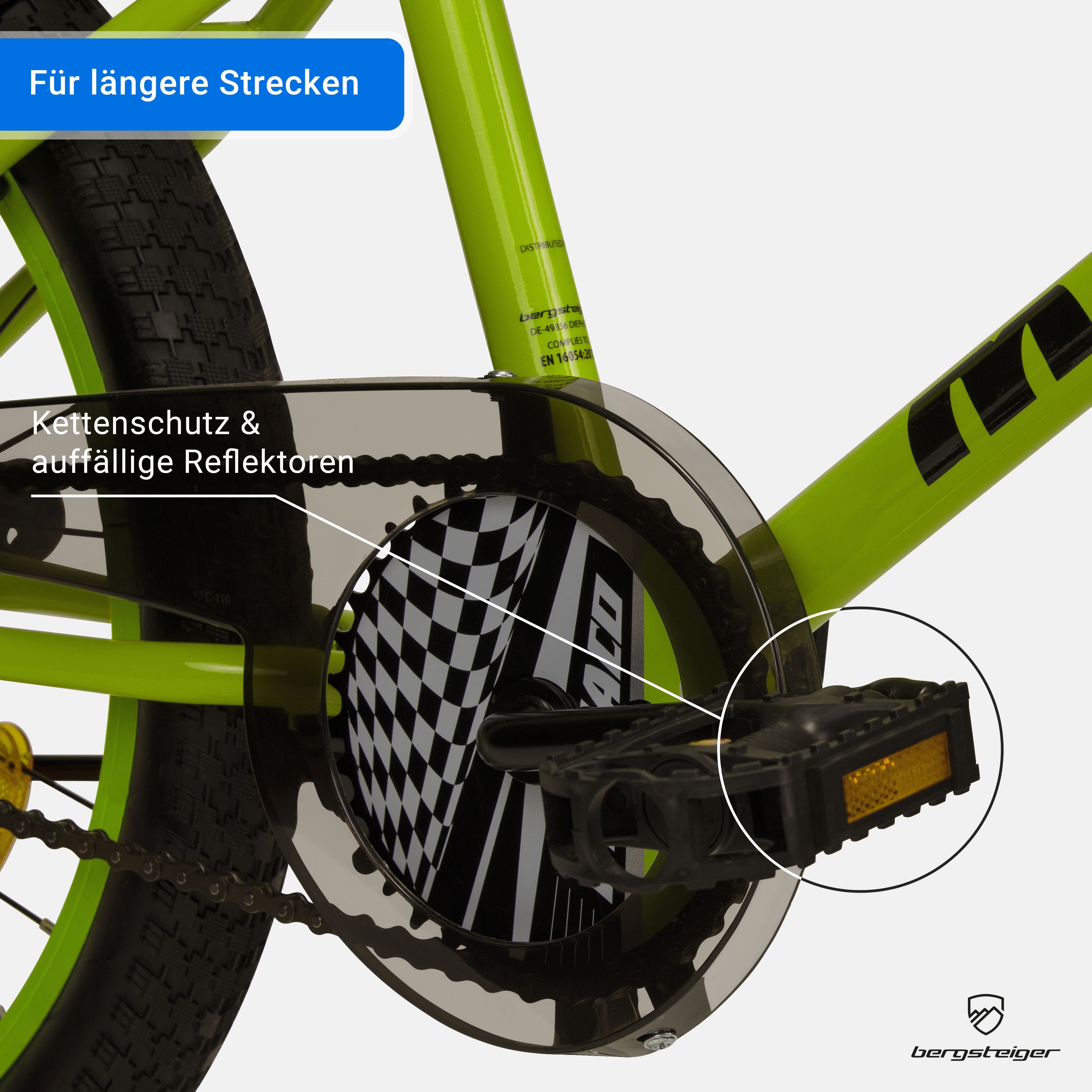 bergsteiger Kinderfahrrad Monaco 20 Zoll BMX, geeignet für 6 - 9 Jahre, Mädchen, Jungen, 1 Gang, V-Brakes