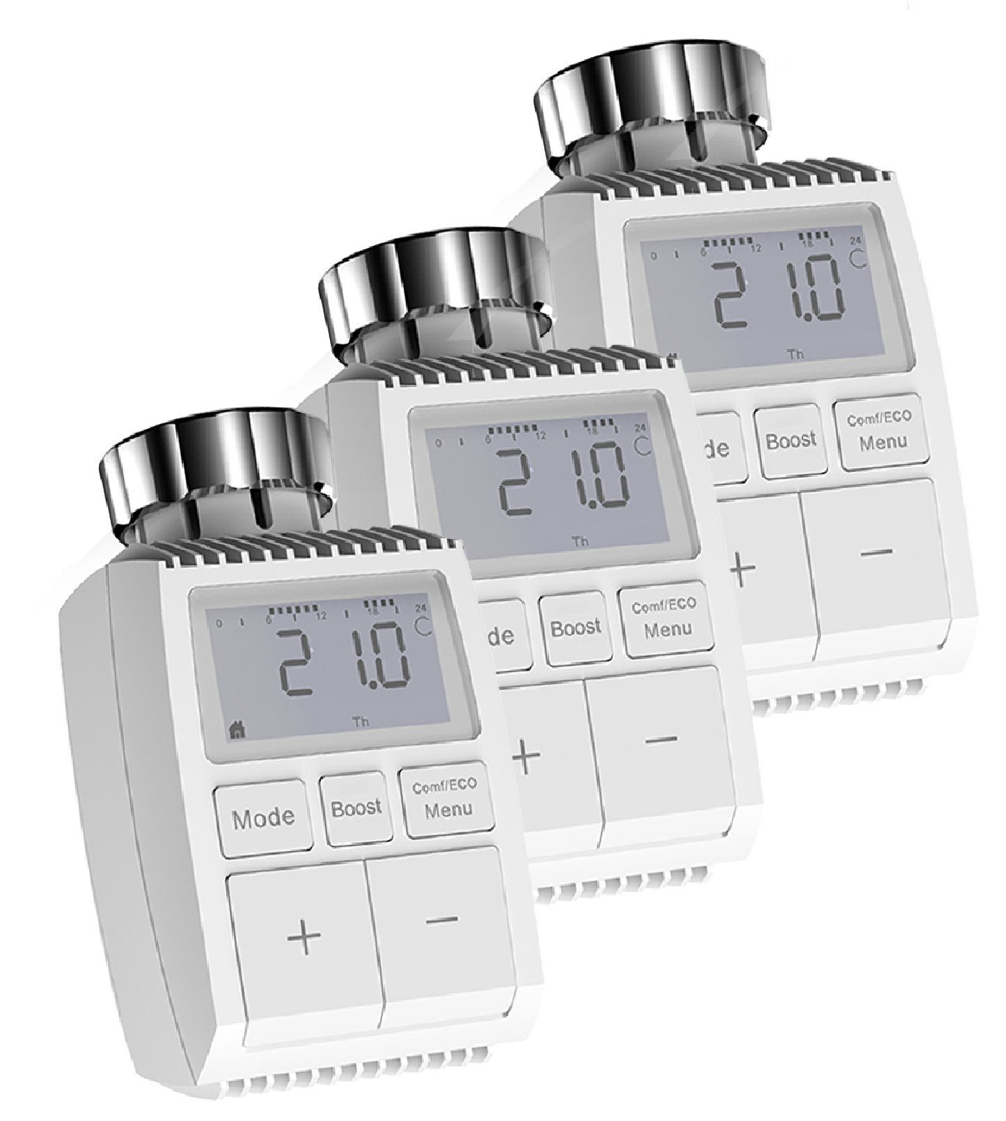 Hyrican Heizkörperthermostat programmierbar, mit Tag/Woche/Wochenend-Planer, Frostschutz, Nachtabsenkung