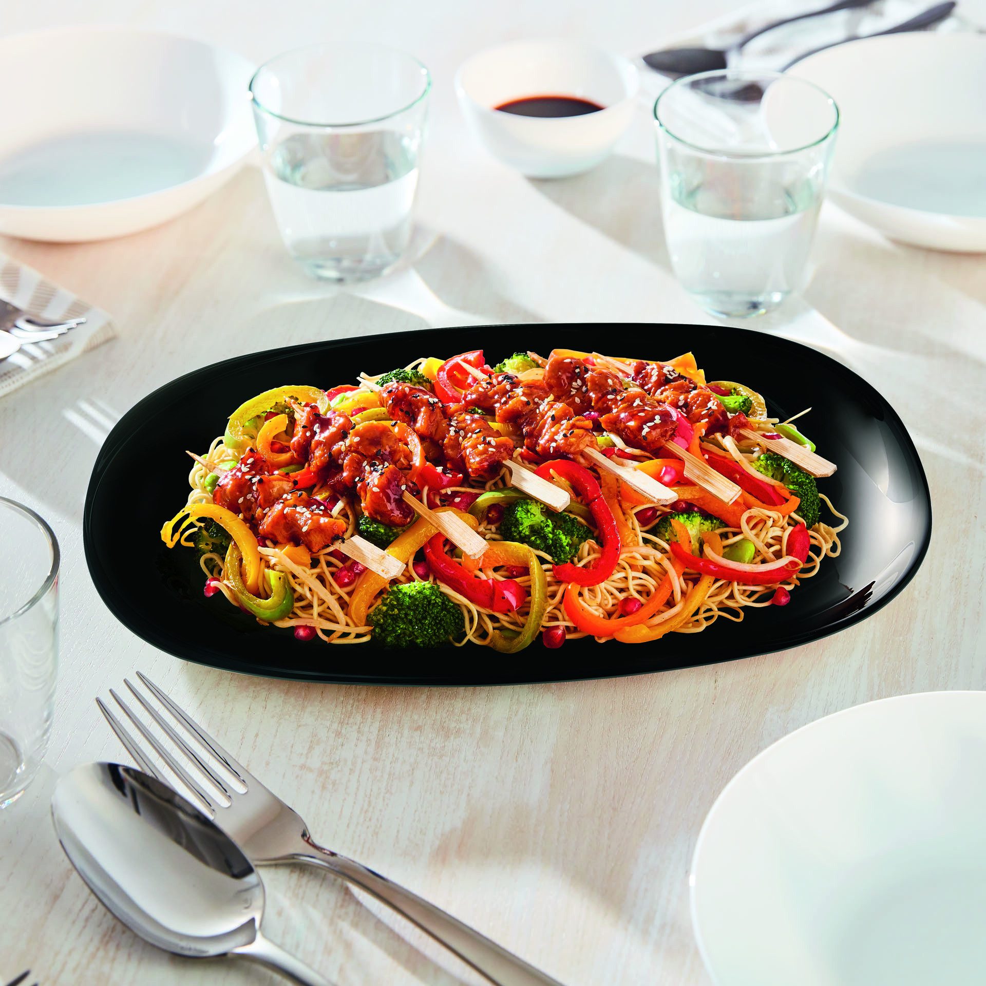 CreaTable Barbecueteller Italien Party Schwarz, (6 St)