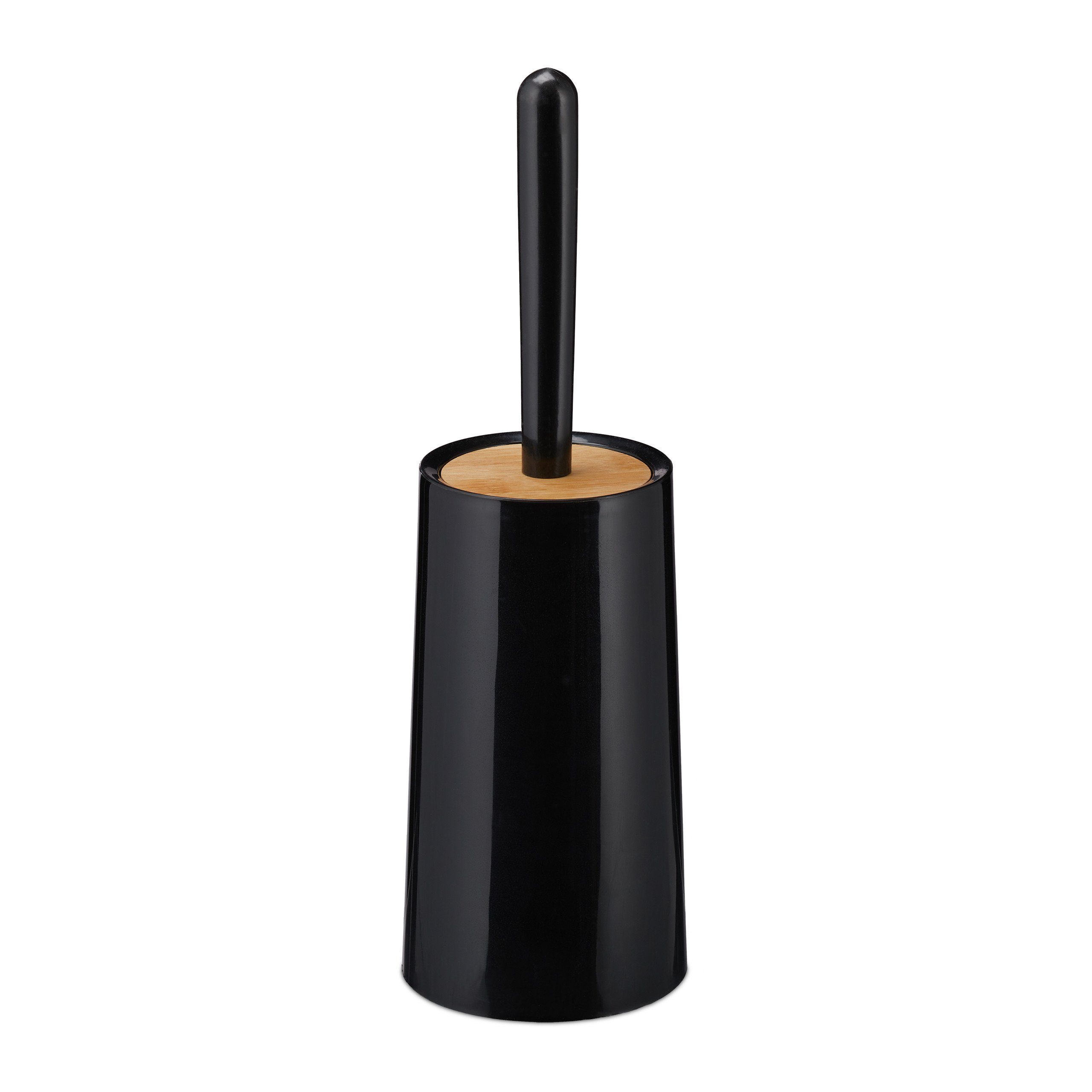 relaxdays WC-Reinigungsbürste Toilettenbürste mit Behälter, schwarz