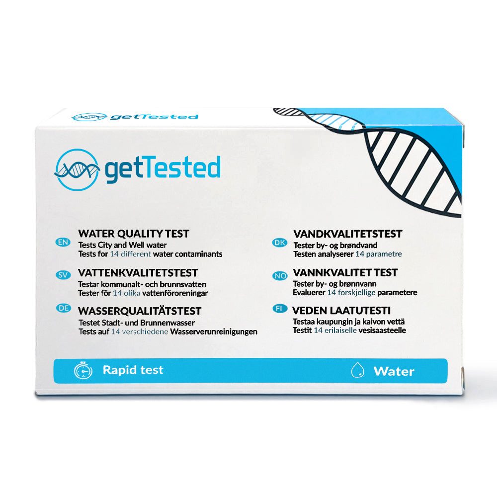 GetTested International AB Trinkwassertest Wasserqualitätstest, 14 Messparameter, Testkit, 1-tlg., Trinkwassertest für zuhause, Wassertest für 14 Parameter