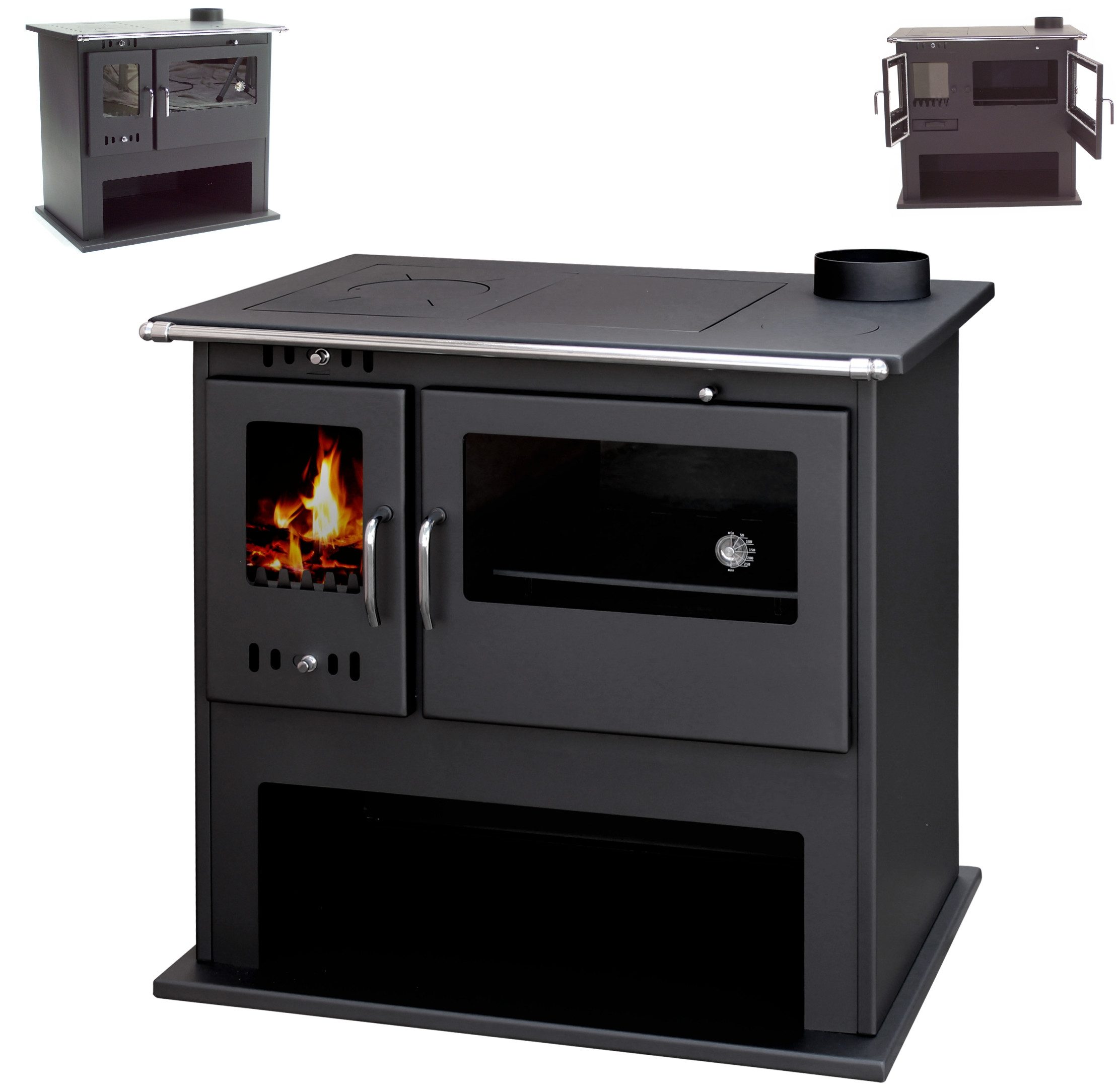 Apex Kaminofen Holzherd 10.5kW Küchenofen mit günstig online kaufen