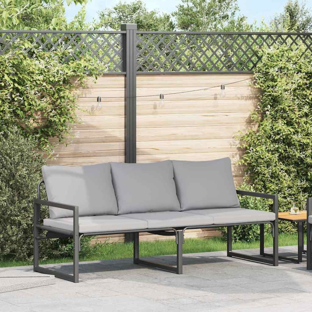 vidaXL Loungesofa gartenmöbel mit Kissen Hellgrau 180 x 72,5 x 71 cm Polyester, 1 Teile