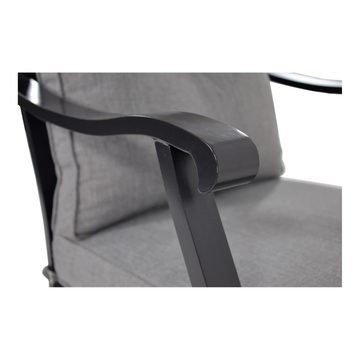Lesli Living Gartenstuhl 2er Set Loungestuhl Gartenstuhl Sessel Queens Aluminium schwarz 73x89x95cm hochwertig