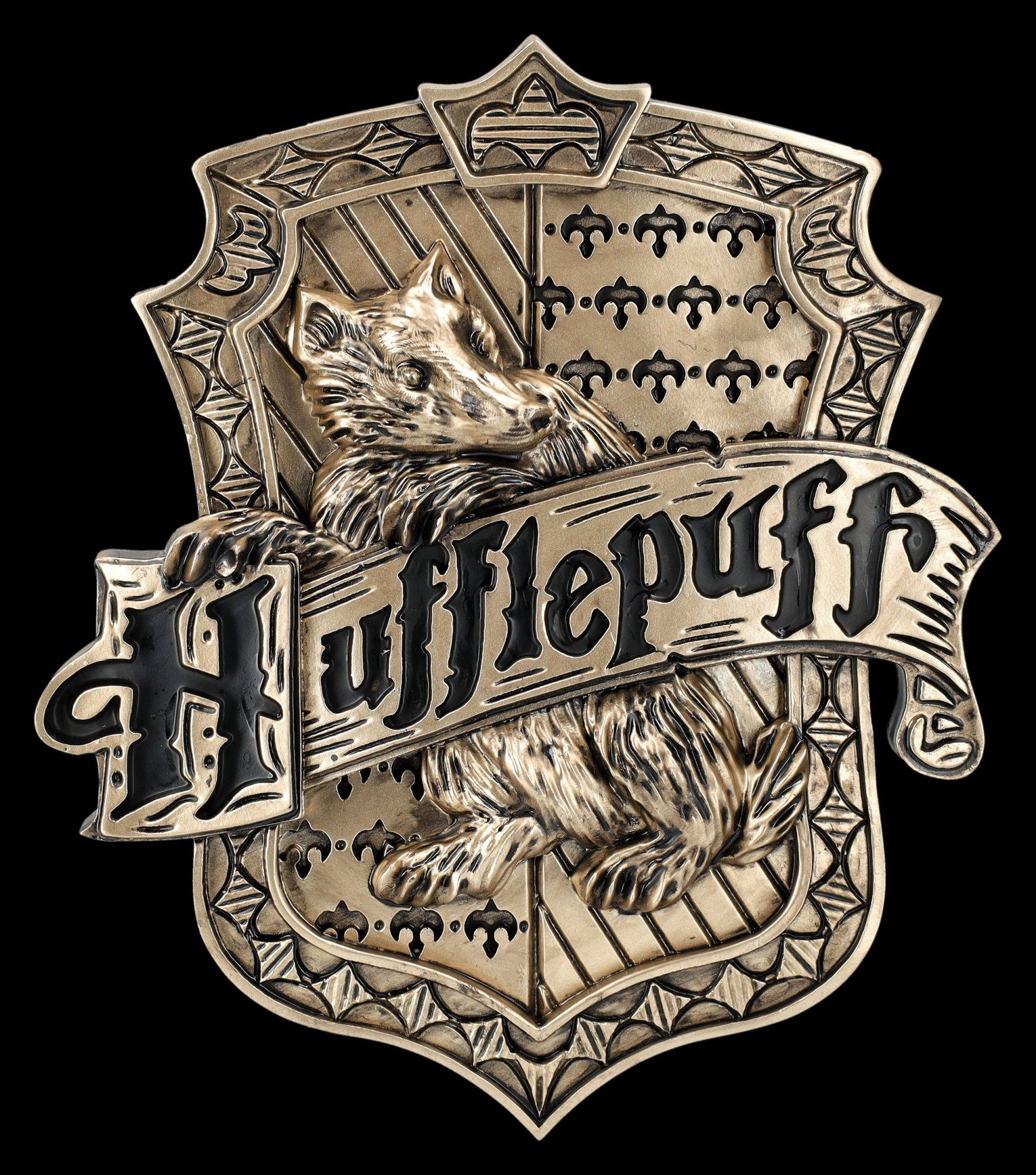 Dekoration Harry Wanddekoobjekt Potter Hufflepuff Wanddeko Figuren Wandrelief Wappen GmbH Shop Fantasy