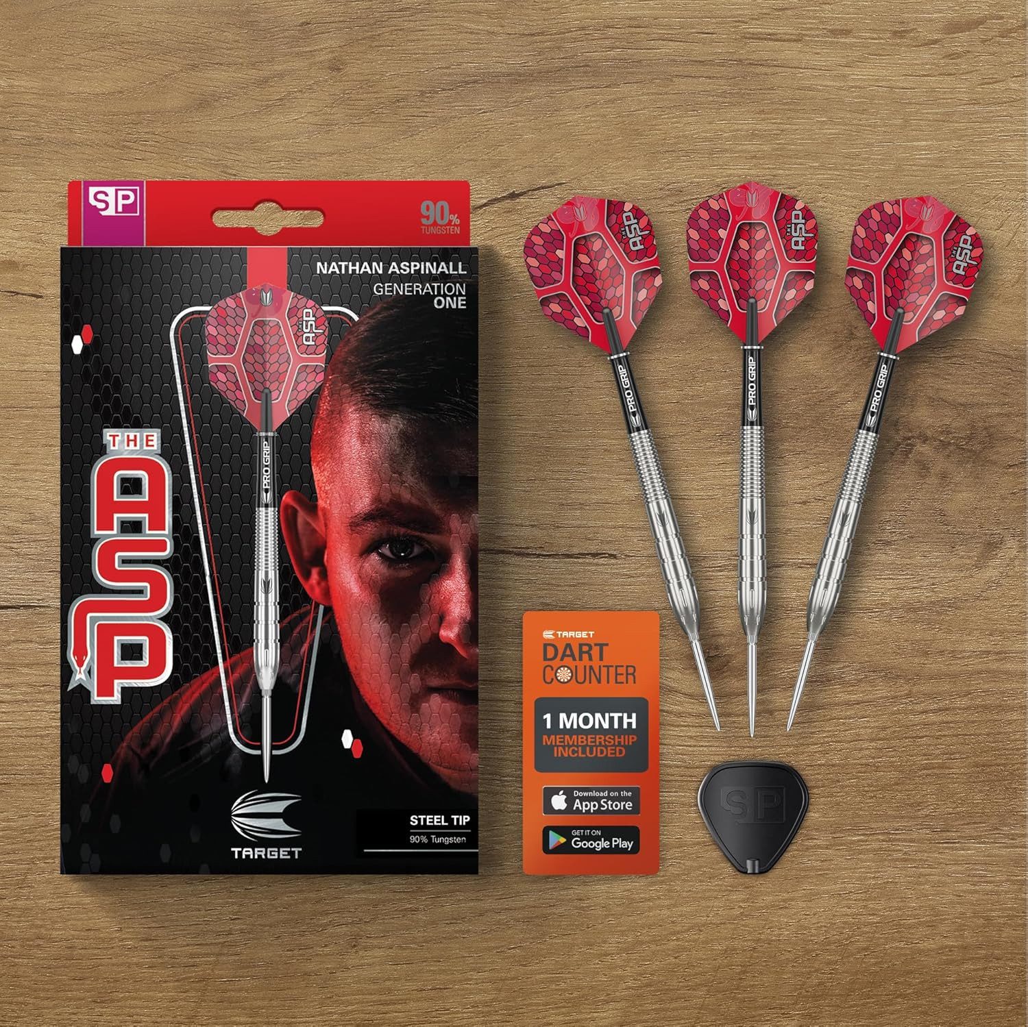 TARGET DARTS Dartpfeil Nathan Aspinall Gen 1 Steeldarts 90% Wolfram, 22G Swiss Points