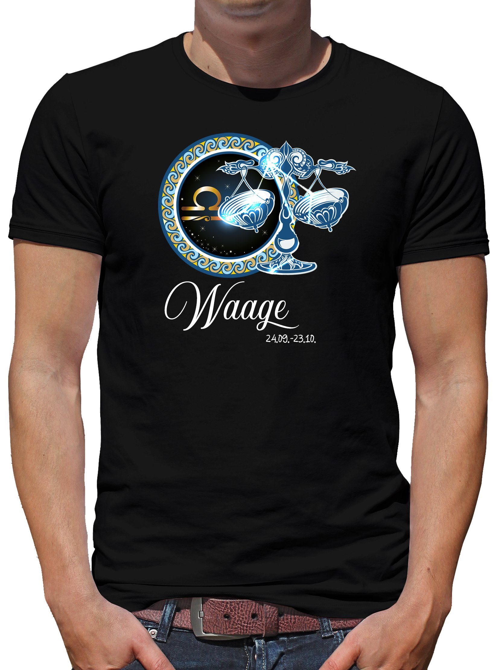 TShirt-People Print-Shirt Sternzeichen Waage