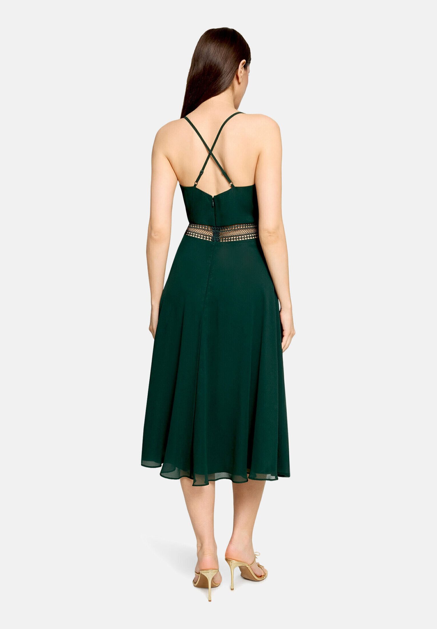 Vera Mont Cocktailkleid Damen mit Wasserfallausschnitt Stickerei