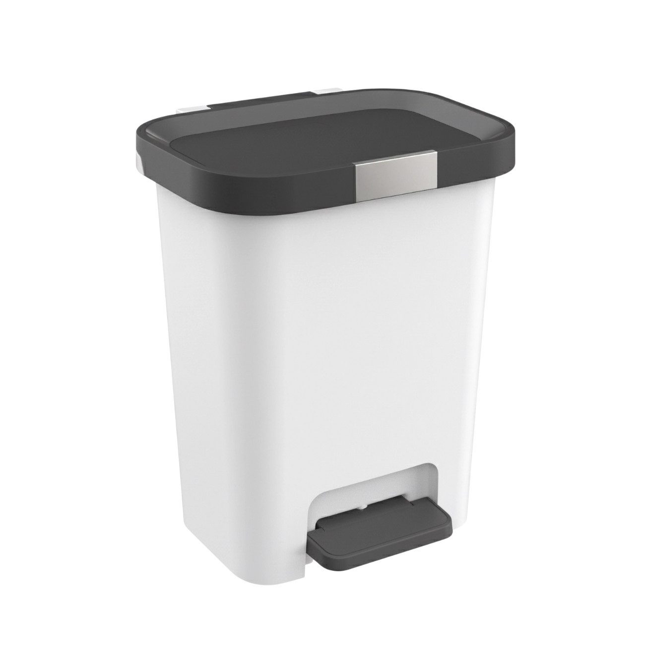 Engelland Mülleimer Abfalleimer mit Deckel und Pedal, 25 L, Treteimer, Soft-Close, verschließbarer Deckel, rutschfeste Füße
