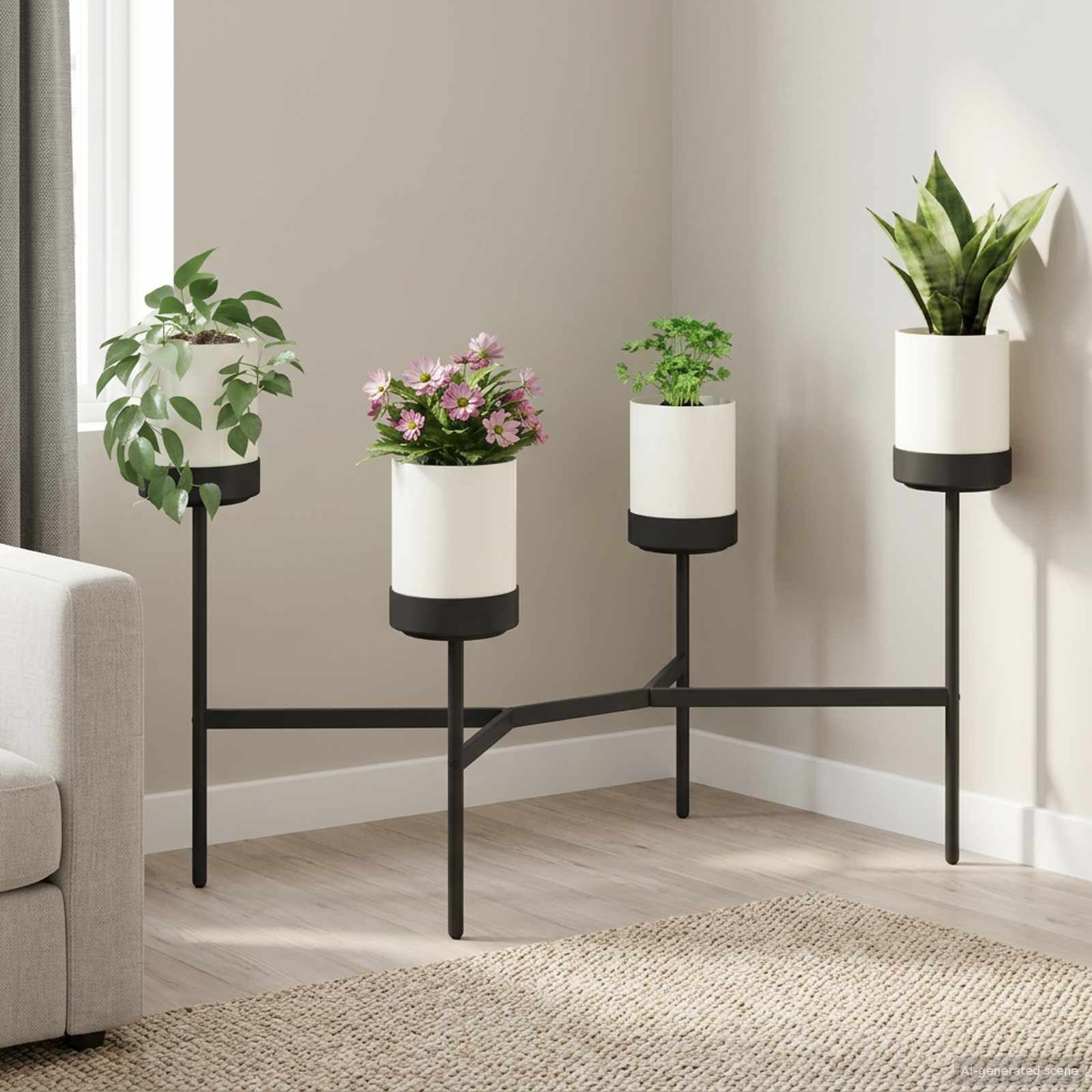 vidaXL Terrassendielen Blumenständer Weiß 125 x 55 x 81 cm PP und Stahl, BxL: je 55x125 cm, (1-St)