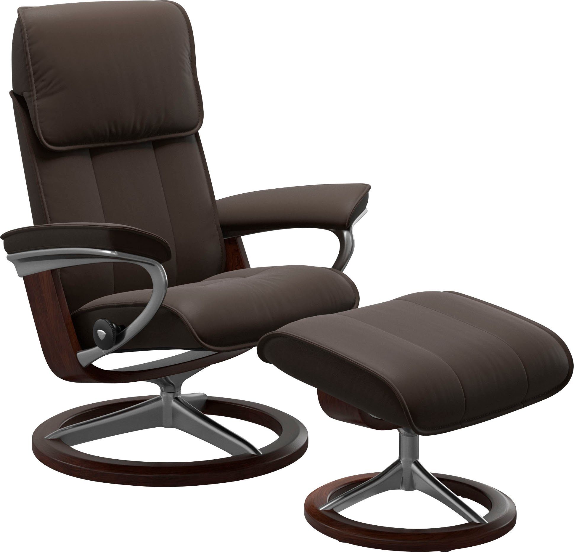 Stressless® Relaxsessel Admiral (Set, Relaxsessel inkl. Hocker), mit Signature Base, Größe M & L, Gestell Braun brown BATICK | Funktionssessel