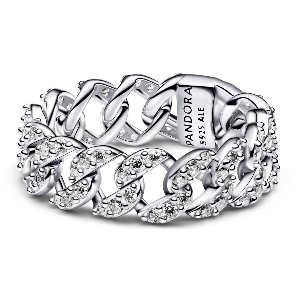 Pandora Silberring 193557C01, Kettenring für Damen Silber Pavé