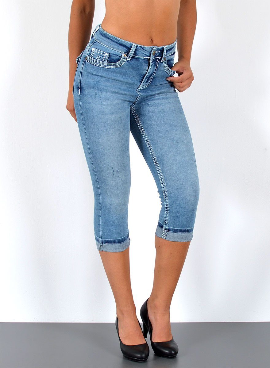 ESRA Caprijeans Damen 3/4 Capri Jeans-Hose günstig online kaufen