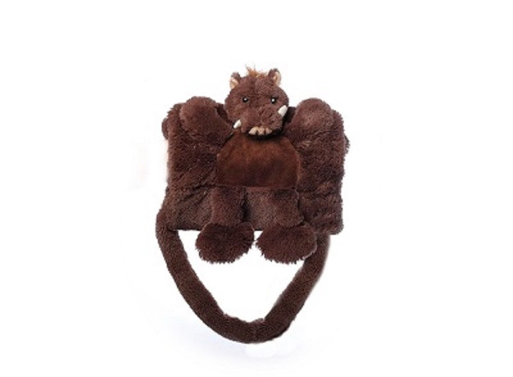 inware Plüschfigur Muff, Wildschwein / Luchs ca. 23 x 20 cm, Handmuff, Kindermuff (1-St), Umhängtasche -Plüsch Schultertasche - Handwärmer