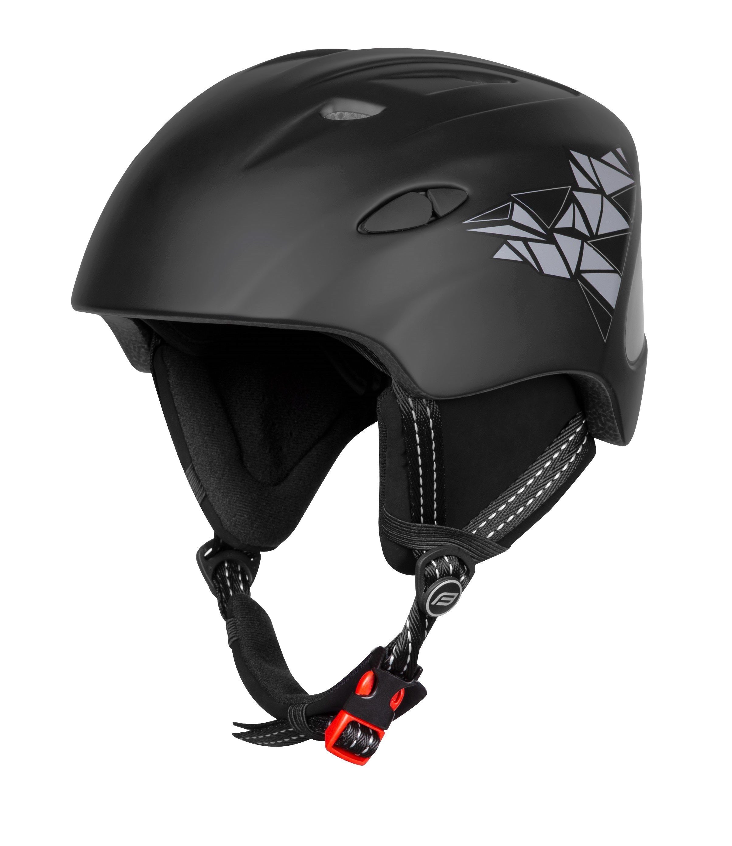 FORCE Skihelm Helm FORCE SKI mattschwarz grey print XS-S