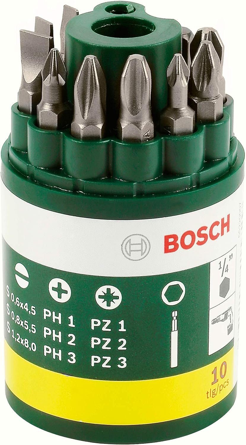 Bohrer- 10 und BOSCH tlg. Schrauberbit-Set Bitset Bit Bosch