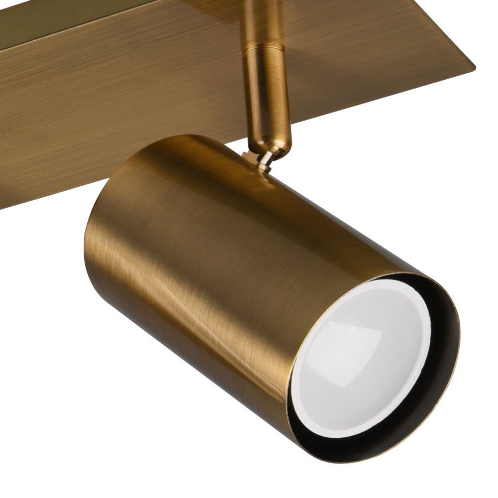 etc-shop LED Deckenspot, Leuchtmittel inklusive, Deckenstrahler altmessing Metall nicht 3-Flammig Deckenlampe
