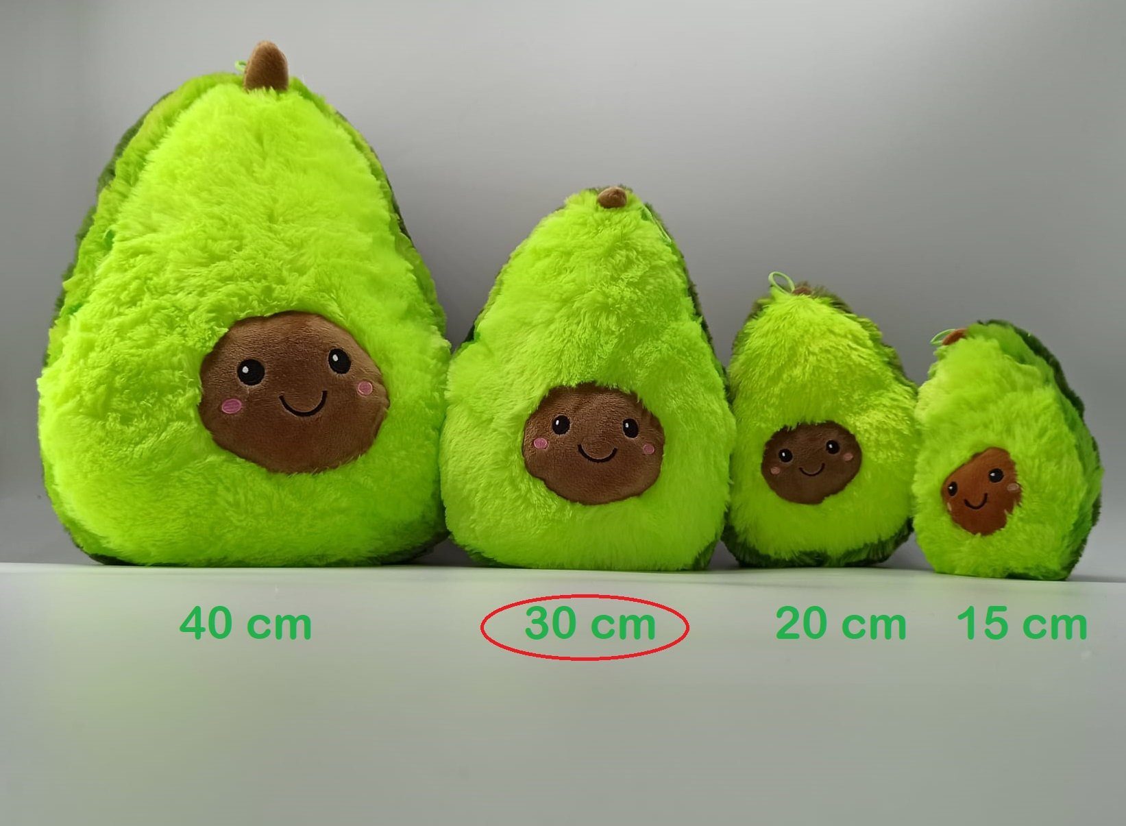 soma Kuscheltier süße Avocado 30 cm Lebensmittel Früchte grün Gesicht (1-St), Super weicher Plüsch Stofftier Kuscheltier für Kinder zum spielen
