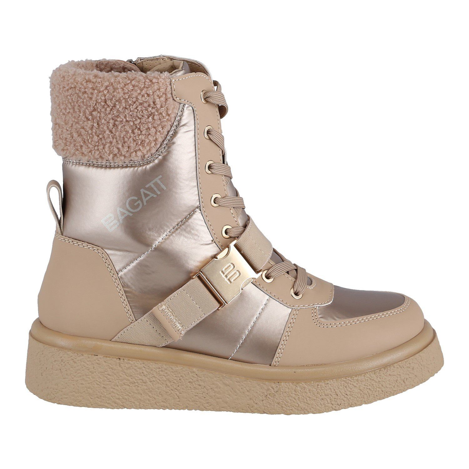 BAGATT Catania mit seitlichen Reissverschluss beigebraun Damen Winterstiefel