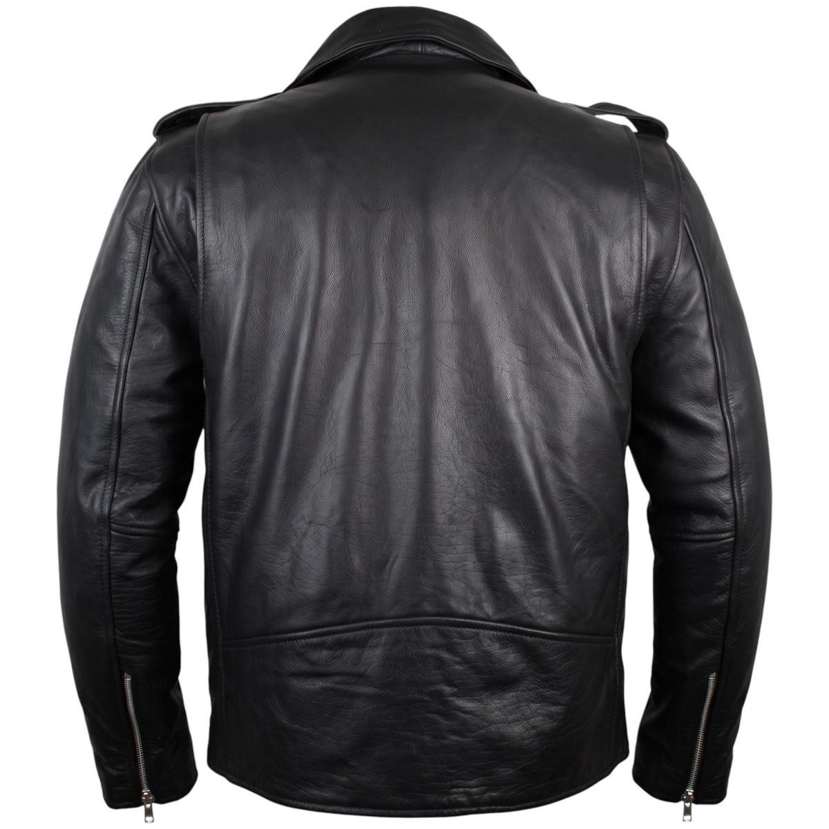 MDM Lederjacke Herren Biker Rocker Billy Motorrad Lederjacke mit Reverse Kragen