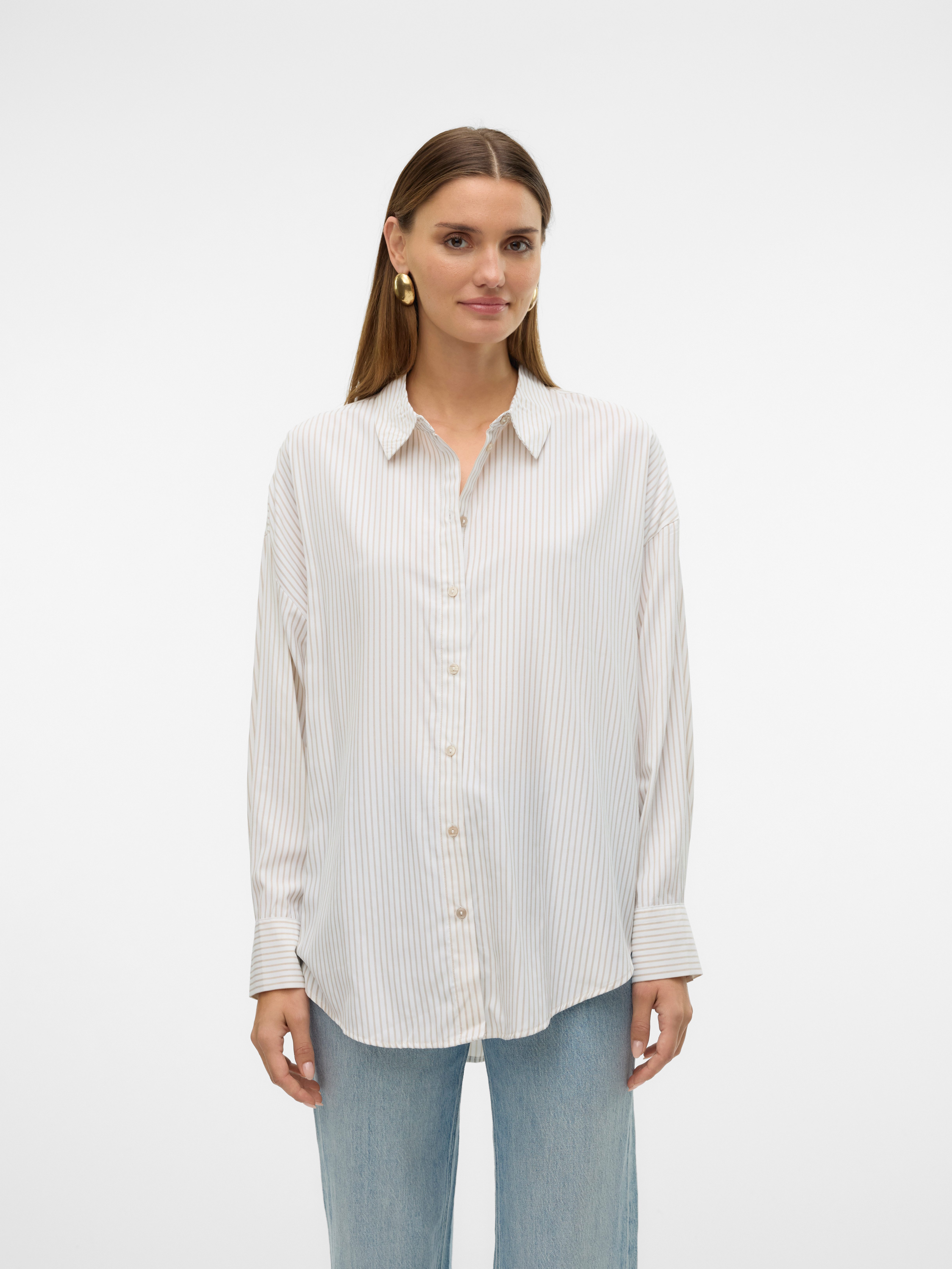 Langarmbluse VMNORA LS OVERSIZE SHIRT WVN GA NOOS