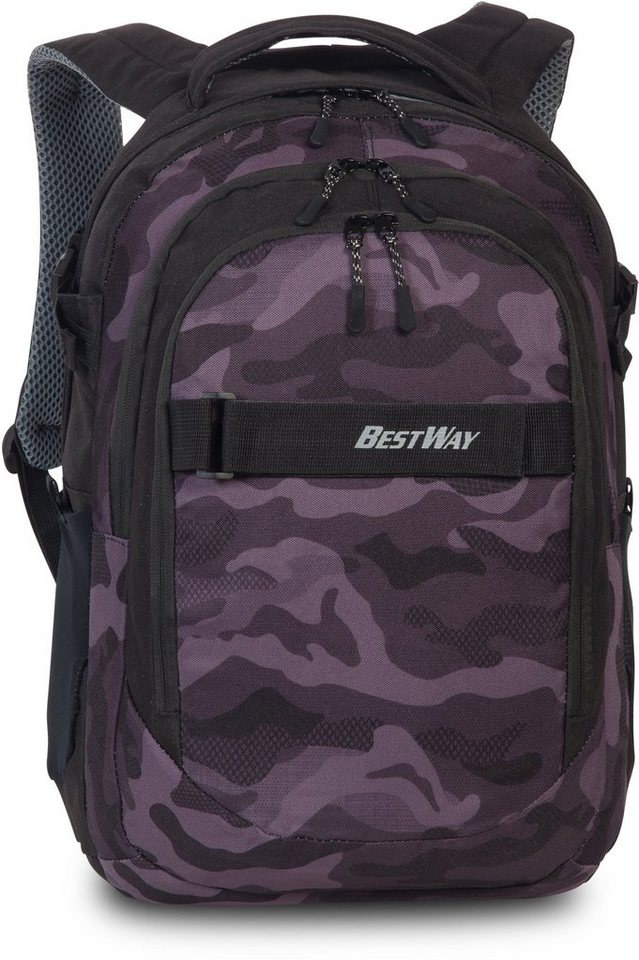 BESTWAY Schulrucksack Evolution Air, schwarz/grau, mit gepolstertem 15 Zoll  Laptopfach