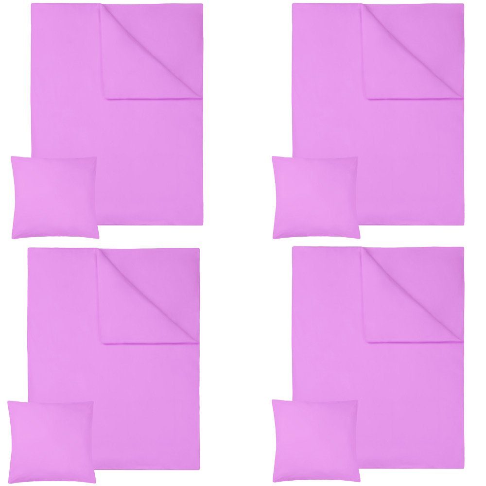 tectake Bettwäsche 4 Bettwäsche-Sets Baumwolle, Baumwolle, 4 teilig, 8-teil günstig online kaufen