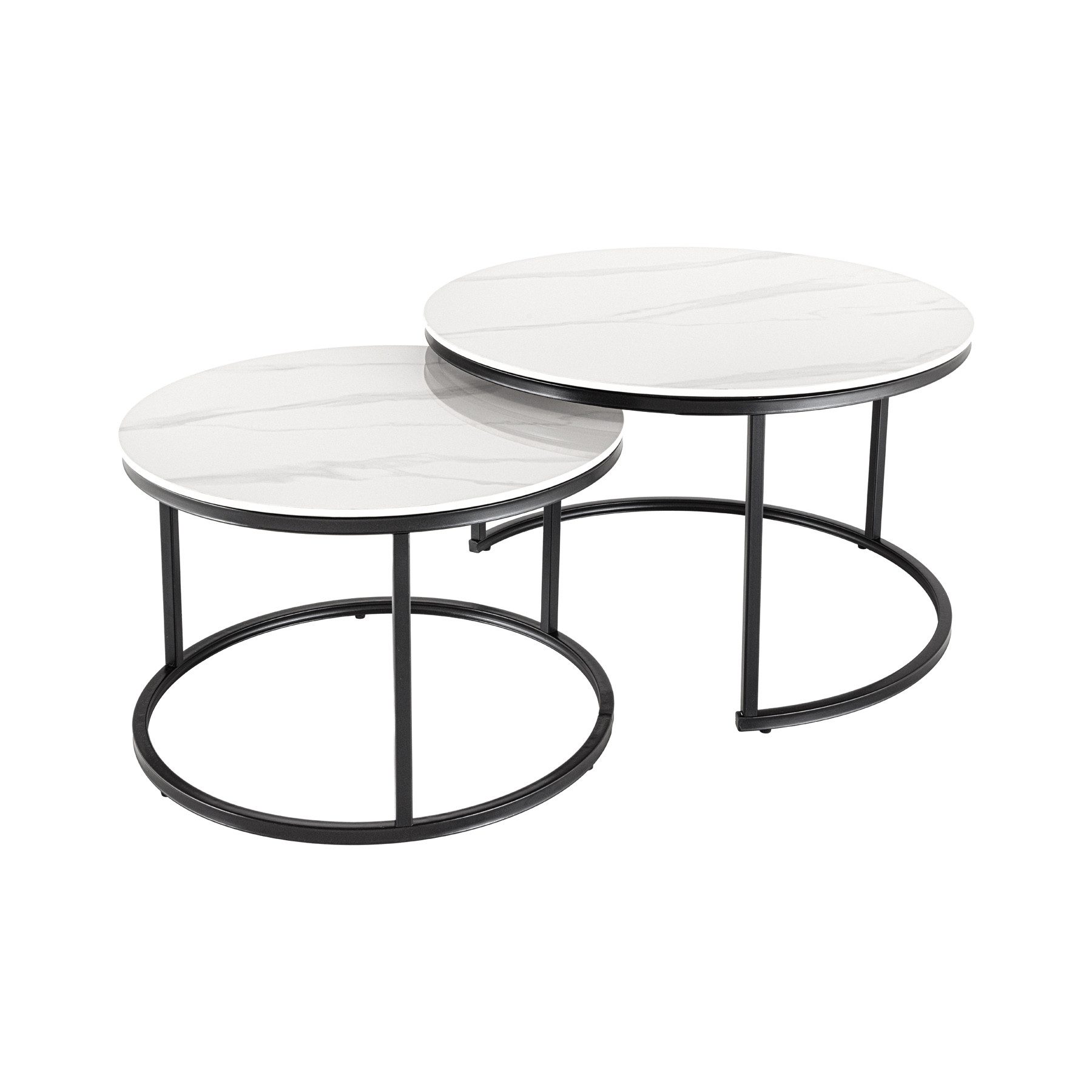 Couchtisch ELEGANCE Ø75cm weiß / schwarz