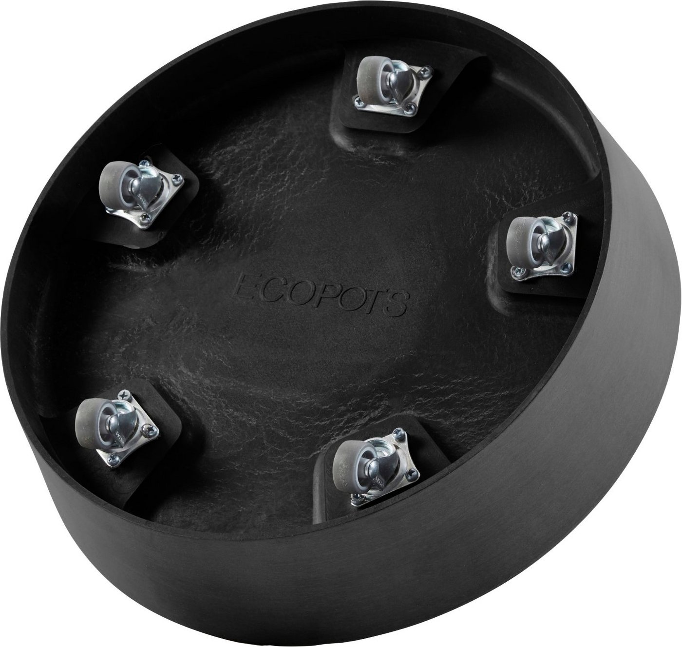 Thumbnail - ECOPOTS Blumentopfuntersetzer SAUCER WHEELS Dark Grey, BxTxH: 34,1x34,1x9 cm