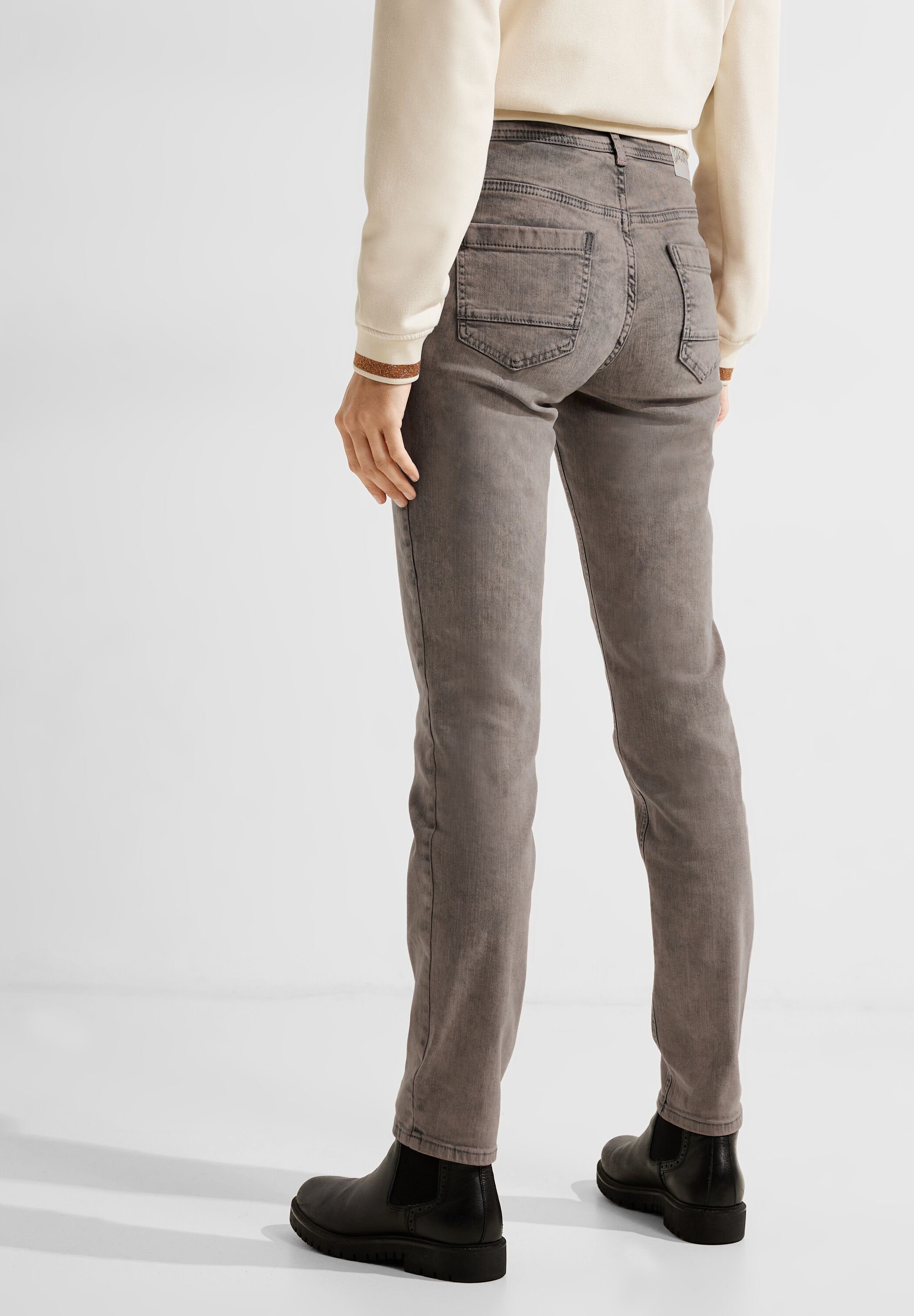 Cecil Slim-fit-Jeans Damenjeans Style Toronto Zipper seitlich mit modischer Waschung, Tasche Mit