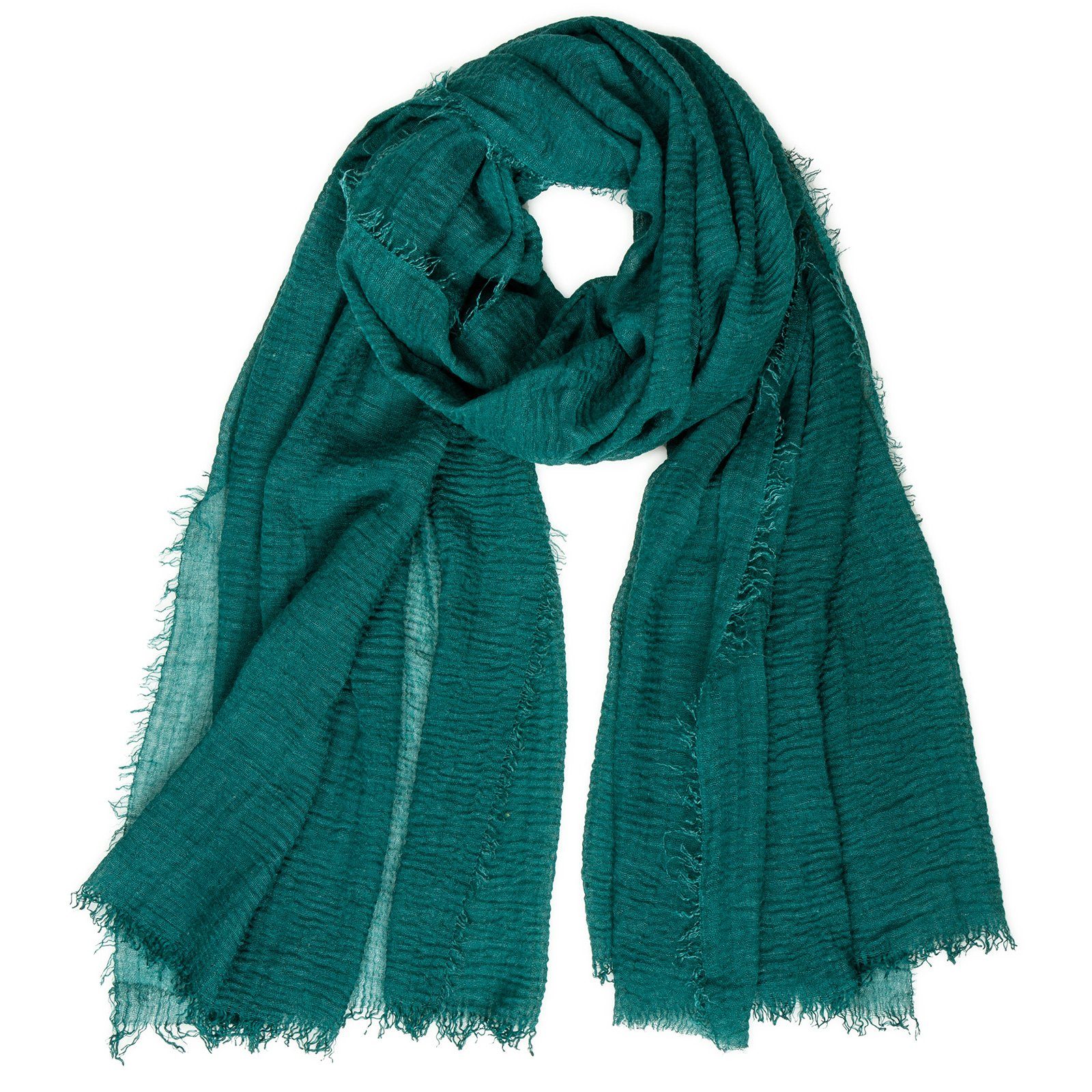 Caspar Modeschal SC503 Damen XL Vintage Schal mit kleinen Fransen günstig online kaufen