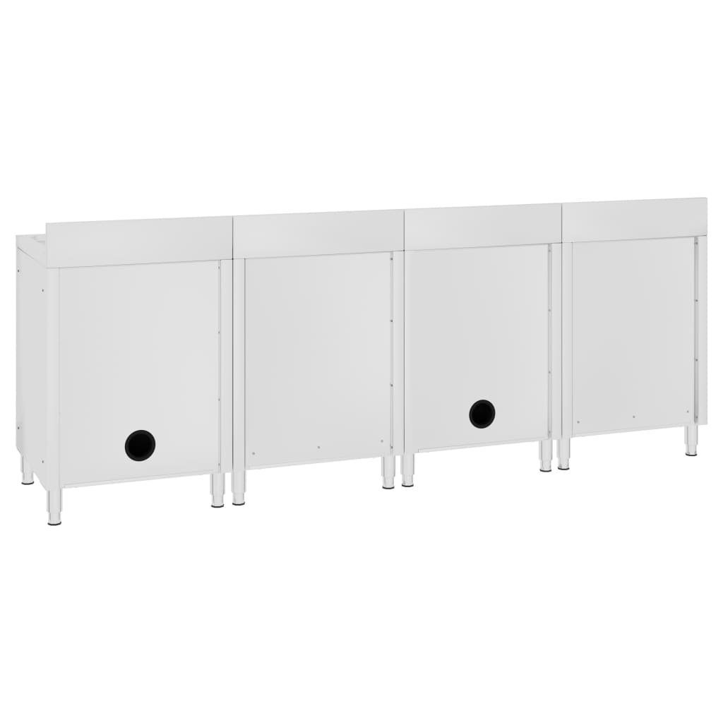 cm 240x60x96 Spülenschrank Edelstahl (1-St) vidaXL Gastro-Spülenunterschrank