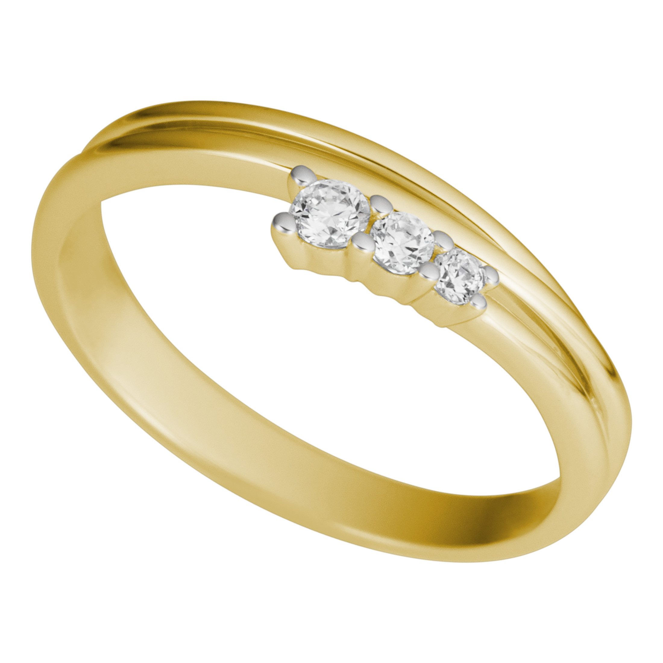 Firetti Fingerring Schmuck Geschenk Gold 375 Damenring Goldring Fantasie, mit Brillanten